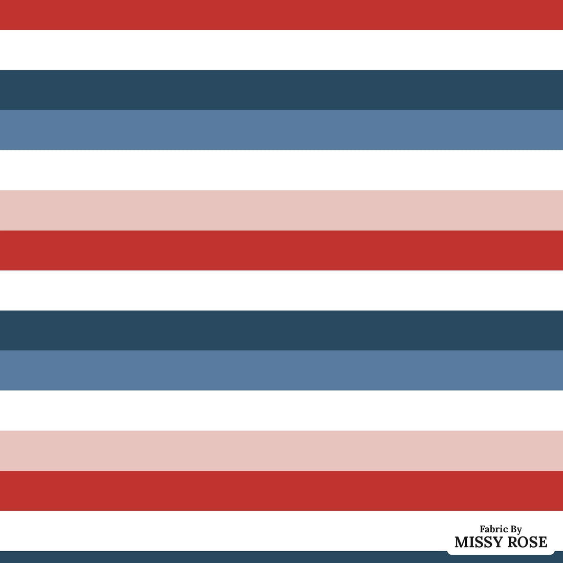Indy Bloom Fabric Liberty Rainbow Stripe 11 flat view of the printed design | Fabric by Missy Rose