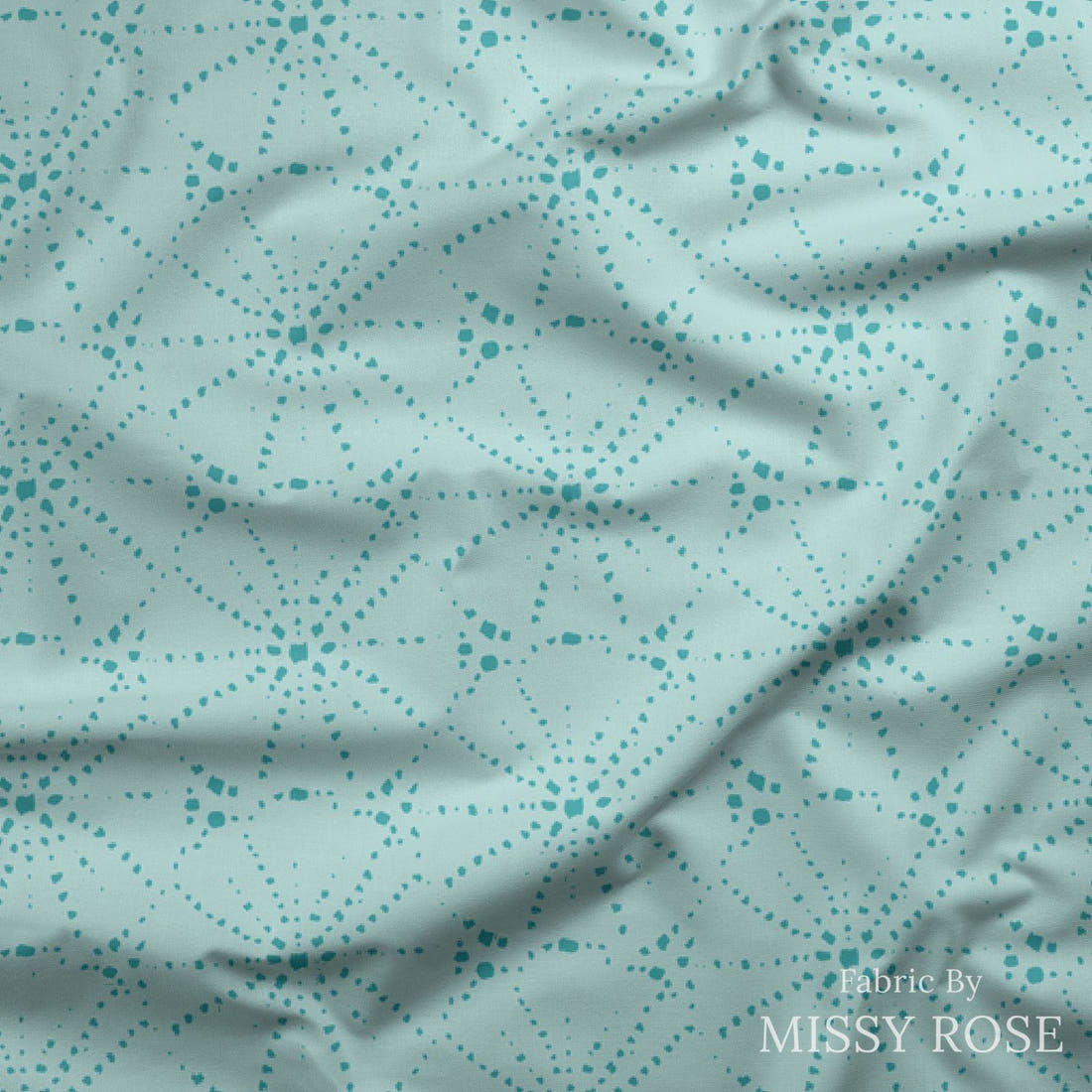 Indy Bloom Fabric Mermaid Lagoon Sandy Urchin Aqua 08 draped fabric mockup - custom printed fabric by the metre | Fabric by Missy Rose