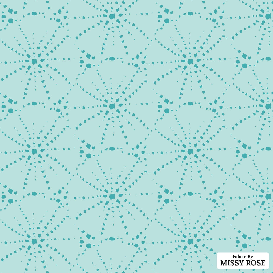 Indy Bloom Fabric Mermaid Lagoon Sandy Urchin Aqua 08 flat view of the printed design | Fabric by Missy Rose