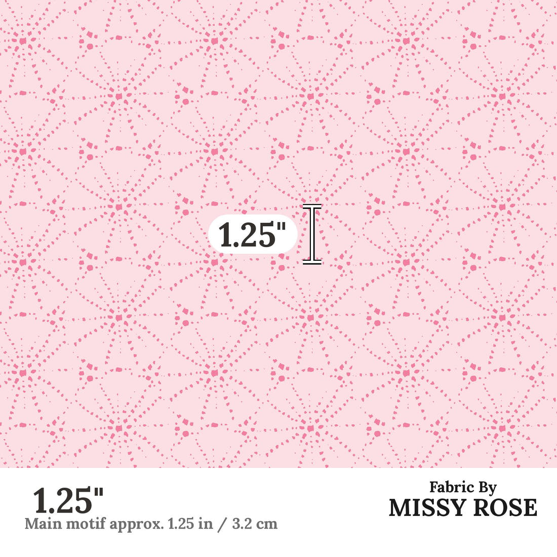 Indy Bloom Fabric Mermaid Lagoon Sandy Urchin Blush 09 1.25 inch print scale guide | Fabric by Missy Rose