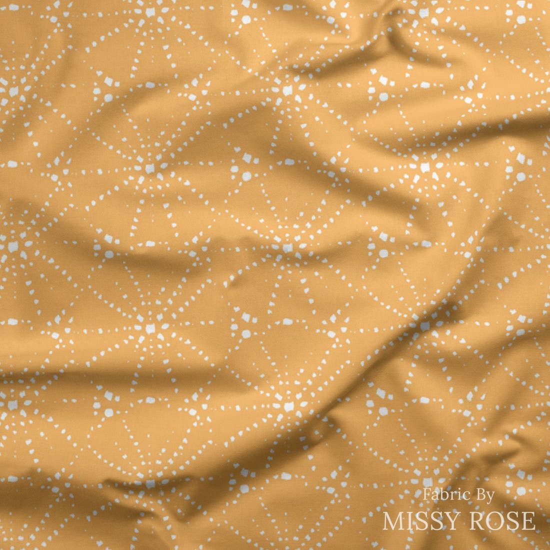 Indy Bloom Fabric Mermaid Lagoon Sandy Urchin Tangerine 10 draped fabric mockup - custom printed fabric by the metre | Fabric by Missy Rose