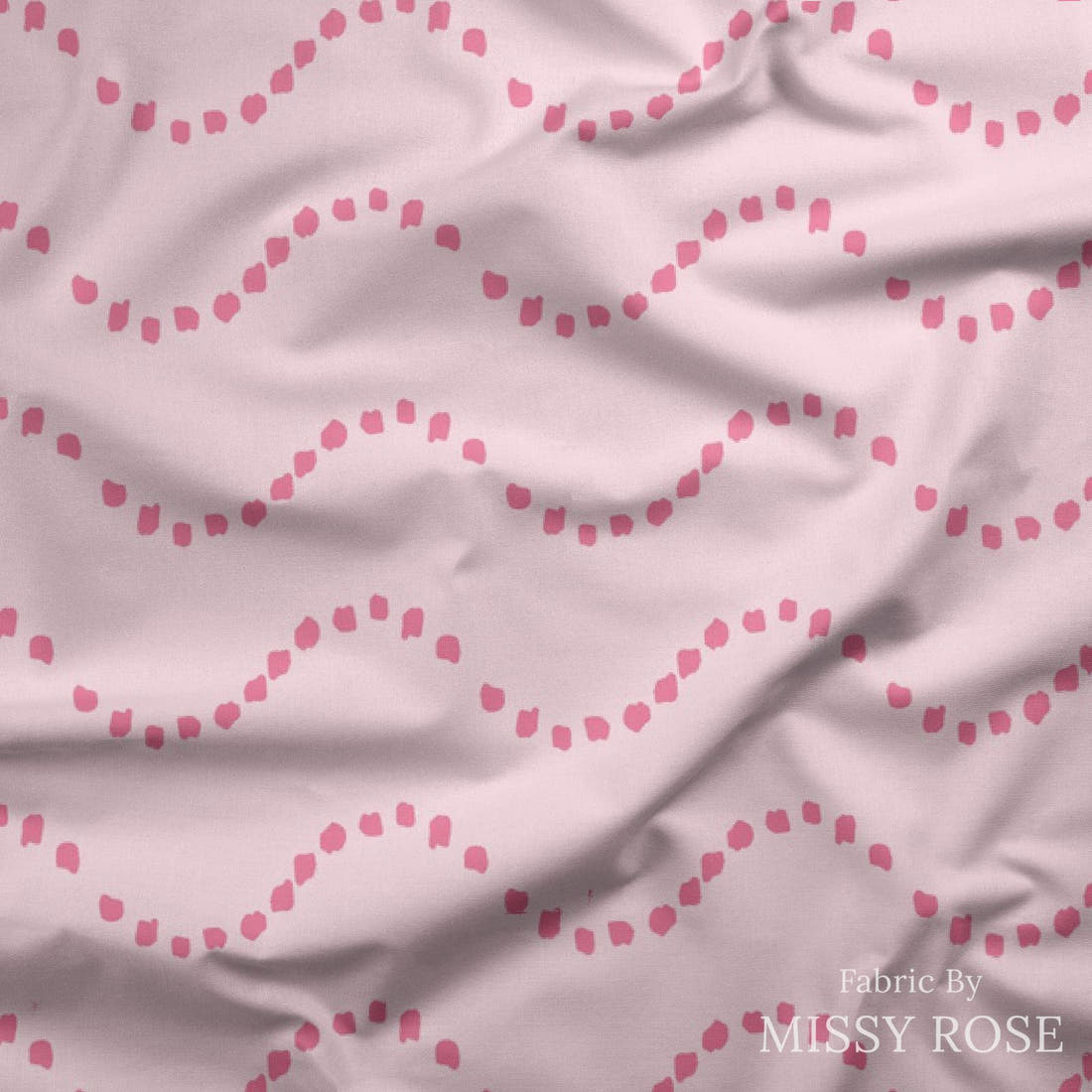 Indy Bloom Fabric Mermaid Lagoon Waves In Blush 02 draped fabric mockup - custom printed fabric by the metre | Fabric by Missy Rose