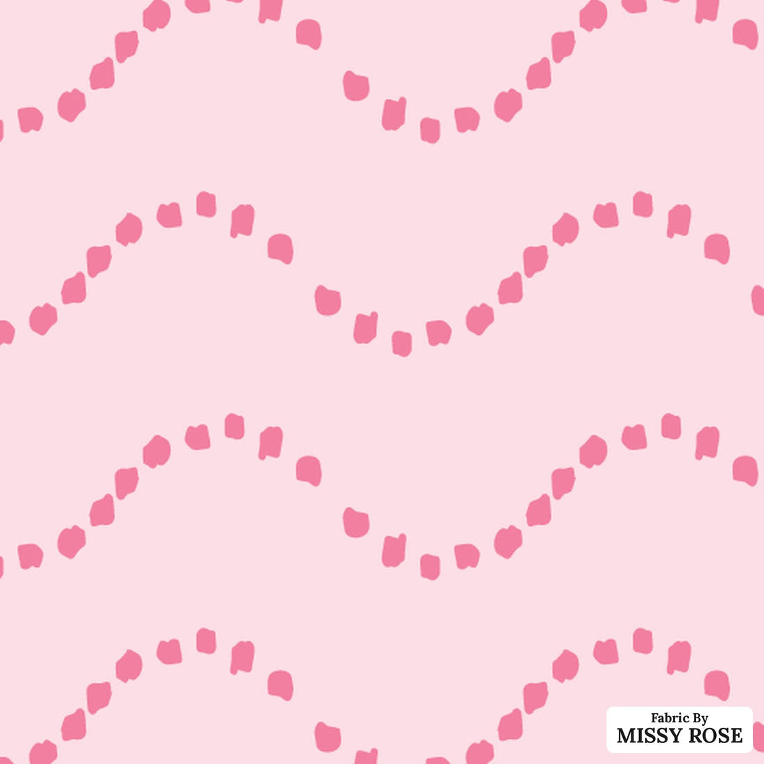Indy Bloom Fabric Mermaid Lagoon Waves In Blush 02 flat view of the printed design | Fabric by Missy Rose