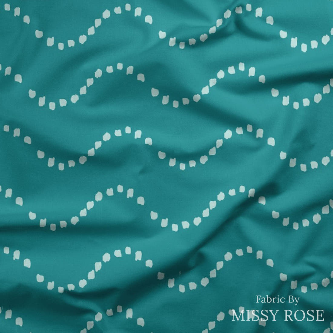 Indy Bloom Fabric Mermaid Lagoon Waves In Sea 03 draped fabric mockup - custom printed fabric by the metre | Fabric by Missy Rose