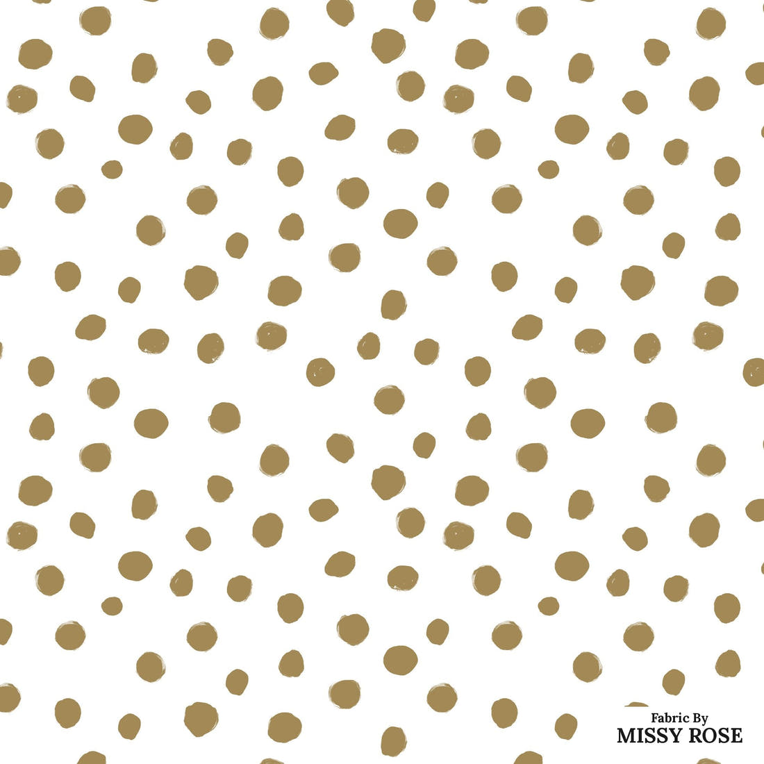 Indy Bloom Fabric Princess Peonies Golden Dot 06 flat view of the printed design | Fabric by Missy Rose