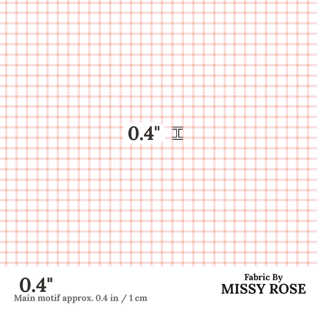Indy Bloom Fabric Princess Peonies Pink Gingham 05 0.4 inch print scale guide | Fabric by Missy Rose
