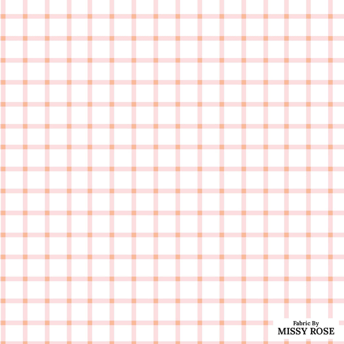 Indy Bloom Fabric Princess Peonies Pink Gingham 05 flat view of the printed design | Fabric by Missy Rose