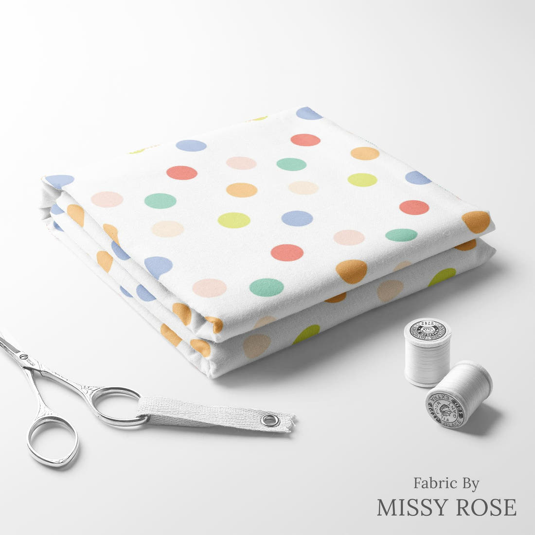 Indy Bloom Fabric Retro Summer Bubblegum 18 folded fabric stack with matching thread - pre-order fabric Australia | Fabric by Missy Rose