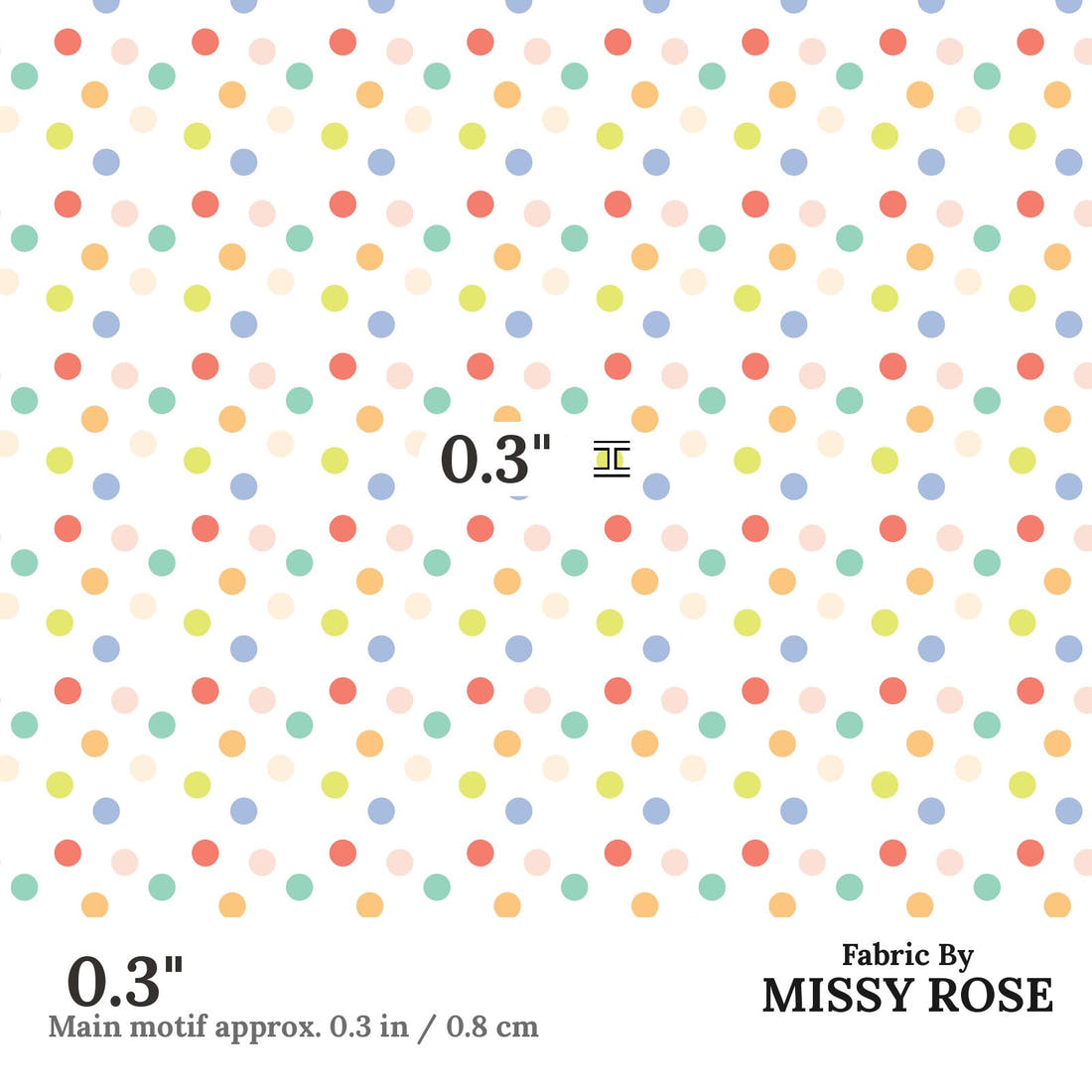 Indy Bloom Fabric Retro Summer Bubblegum 18 0.3 inch print scale guide | Fabric by Missy Rose