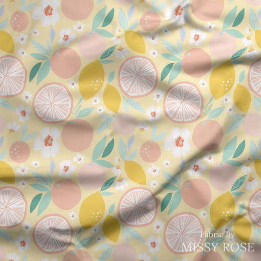 Indy Bloom Fabric - Retro Summer - Grapefruit Yellow 22