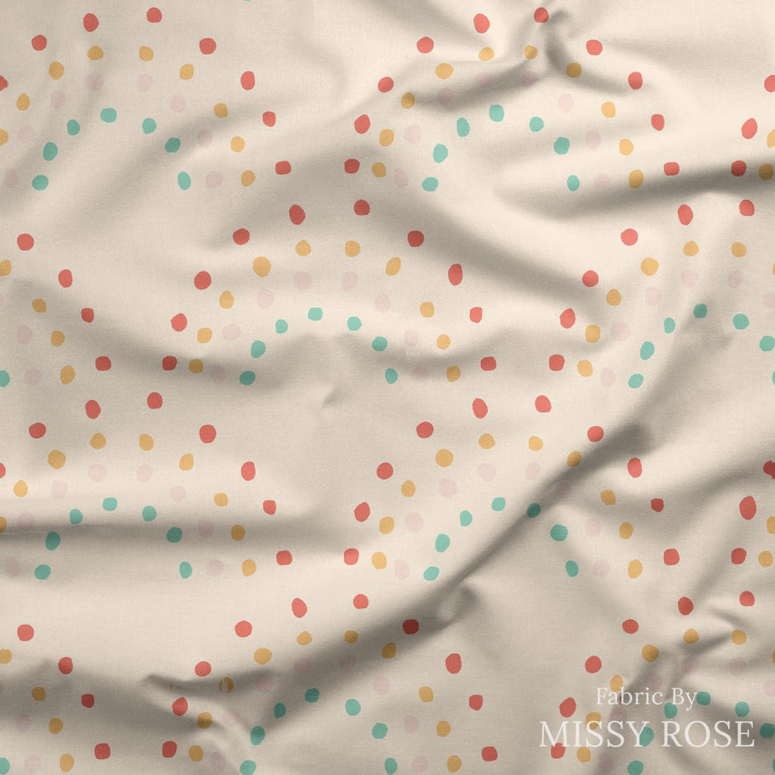 Indy Bloom Fabric Retro Summer Peach 16 draped fabric mockup - custom printed fabric by the metre | Fabric by Missy Rose