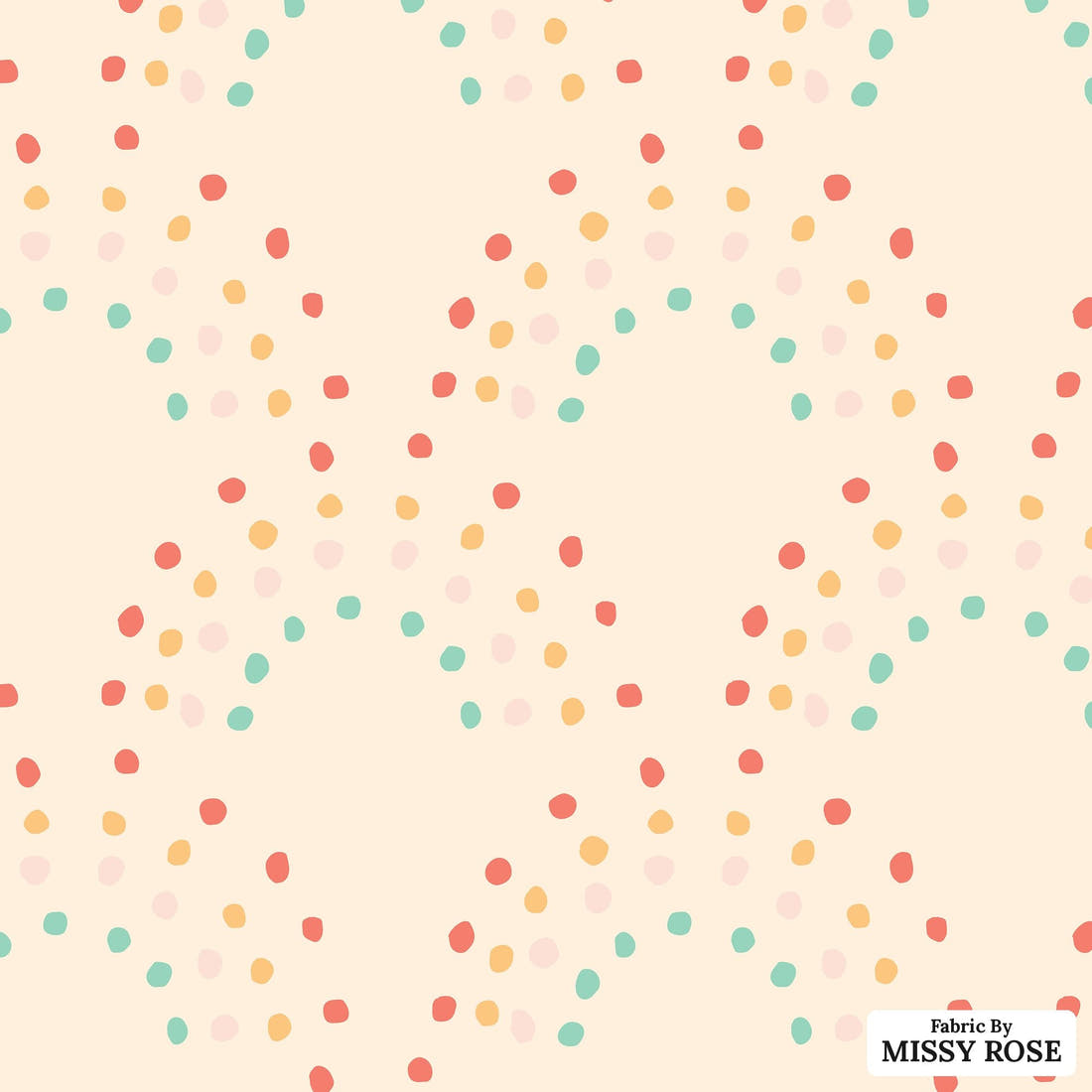 Indy Bloom Fabric Retro Summer Peach 16 flat view of the printed design | Fabric by Missy Rose