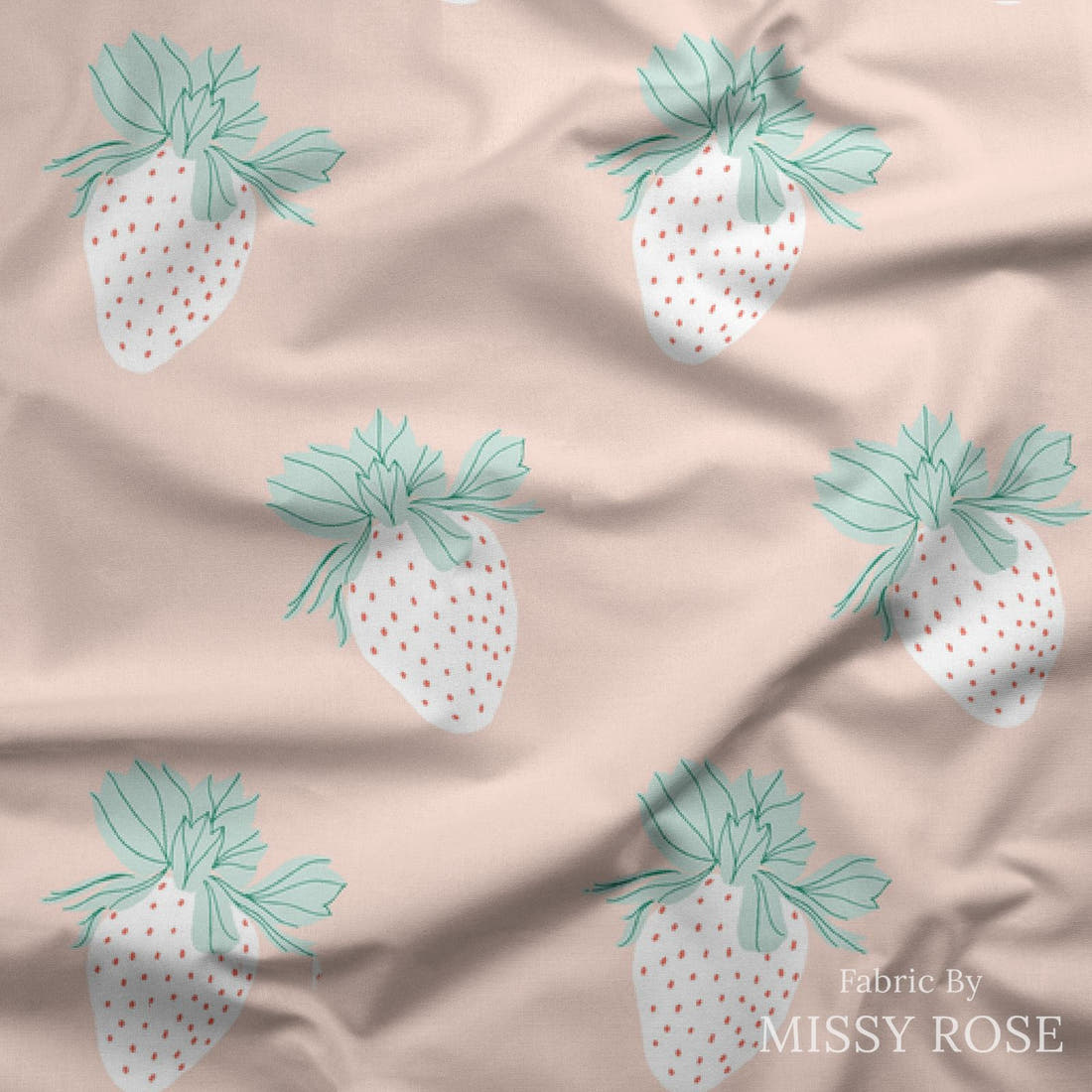 Indy Bloom Fabric Retro Summer Shortcake 12 draped fabric mockup - custom printed fabric by the metre | Fabric by Missy Rose