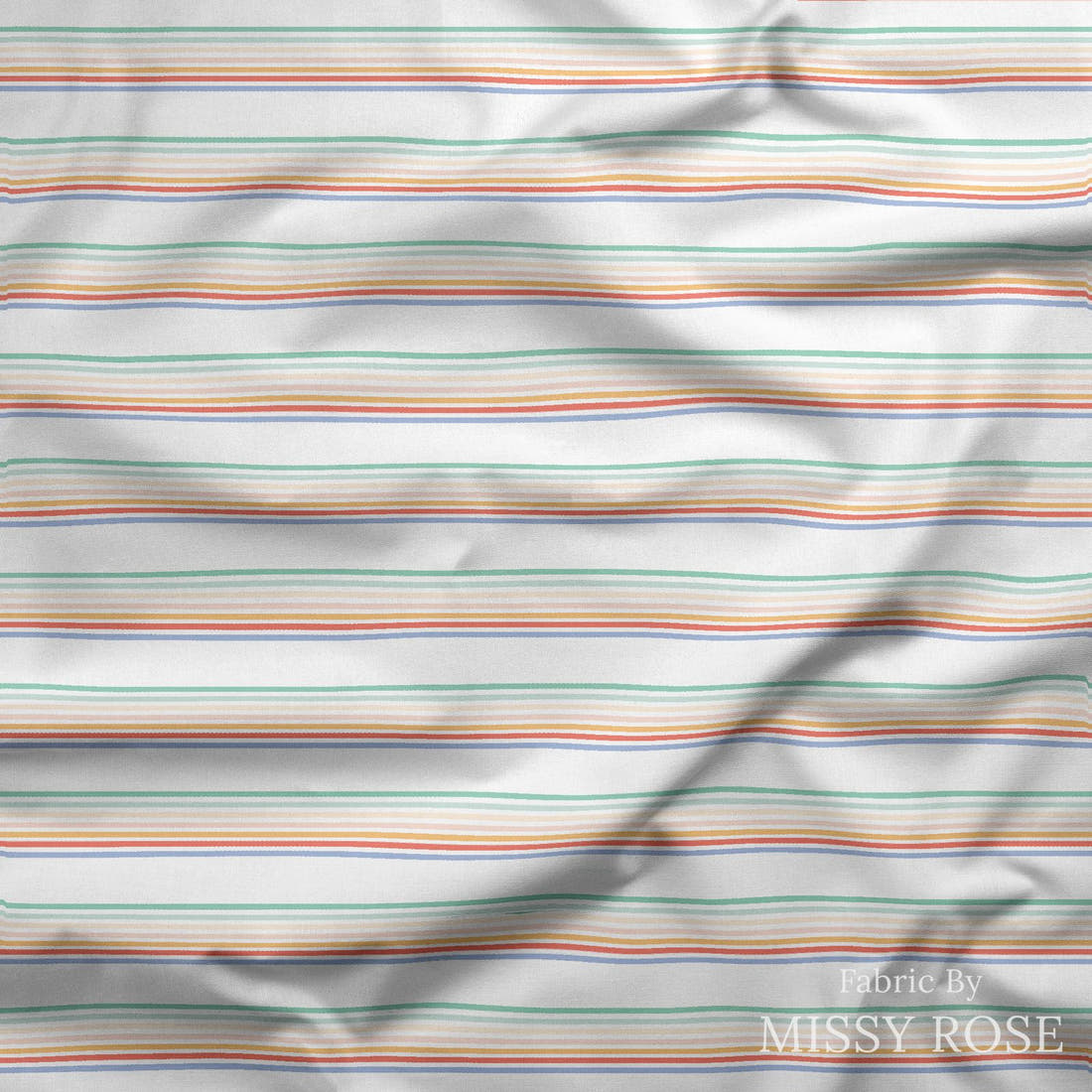 Indy Bloom Fabric Retro Summer Sock Stripes 20 draped fabric mockup - custom printed fabric by the metre | Fabric by Missy Rose