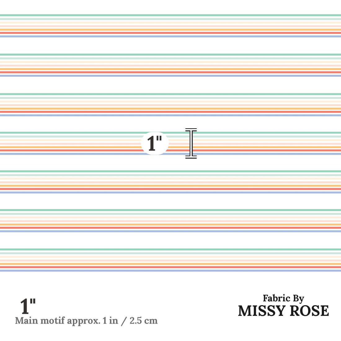 Indy Bloom Fabric Retro Summer Sock Stripes 20 1 inch print scale guide | Fabric by Missy Rose