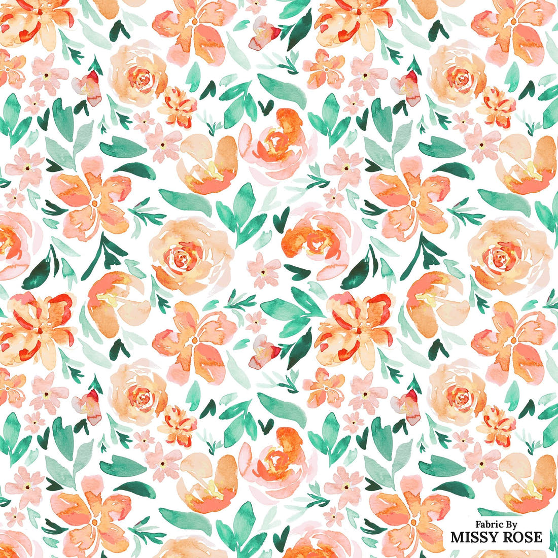 Indy Bloom Fabric Retro Summer Wahine Floral 04 flat view of the printed design | Fabric by Missy Rose