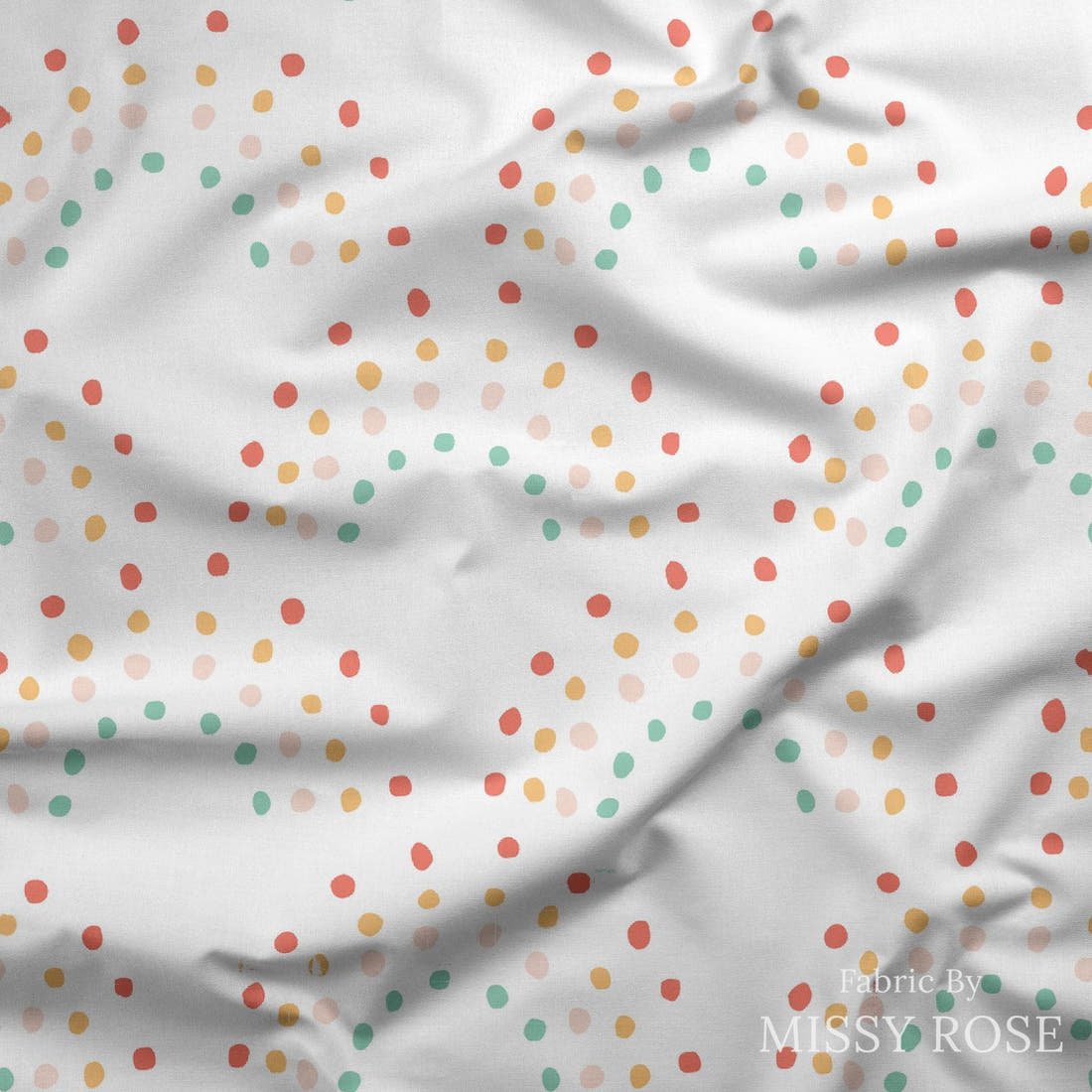 Indy Bloom Fabric Retro Summer White 15 draped fabric mockup - custom printed fabric by the metre | Fabric by Missy Rose