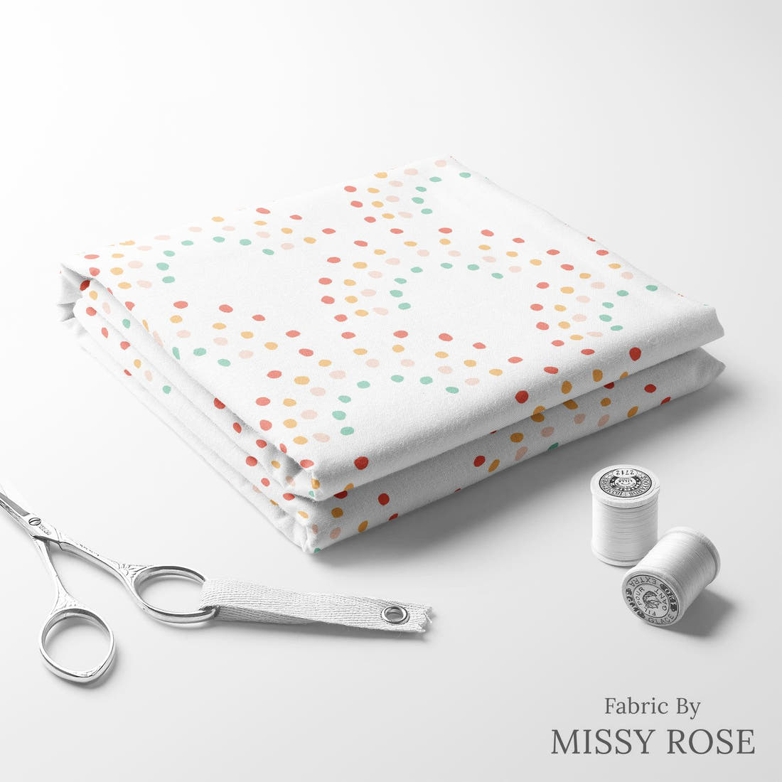 Indy Bloom Fabric Retro Summer White 15 folded fabric stack with matching thread - pre-order fabric Australia | Fabric by Missy Rose