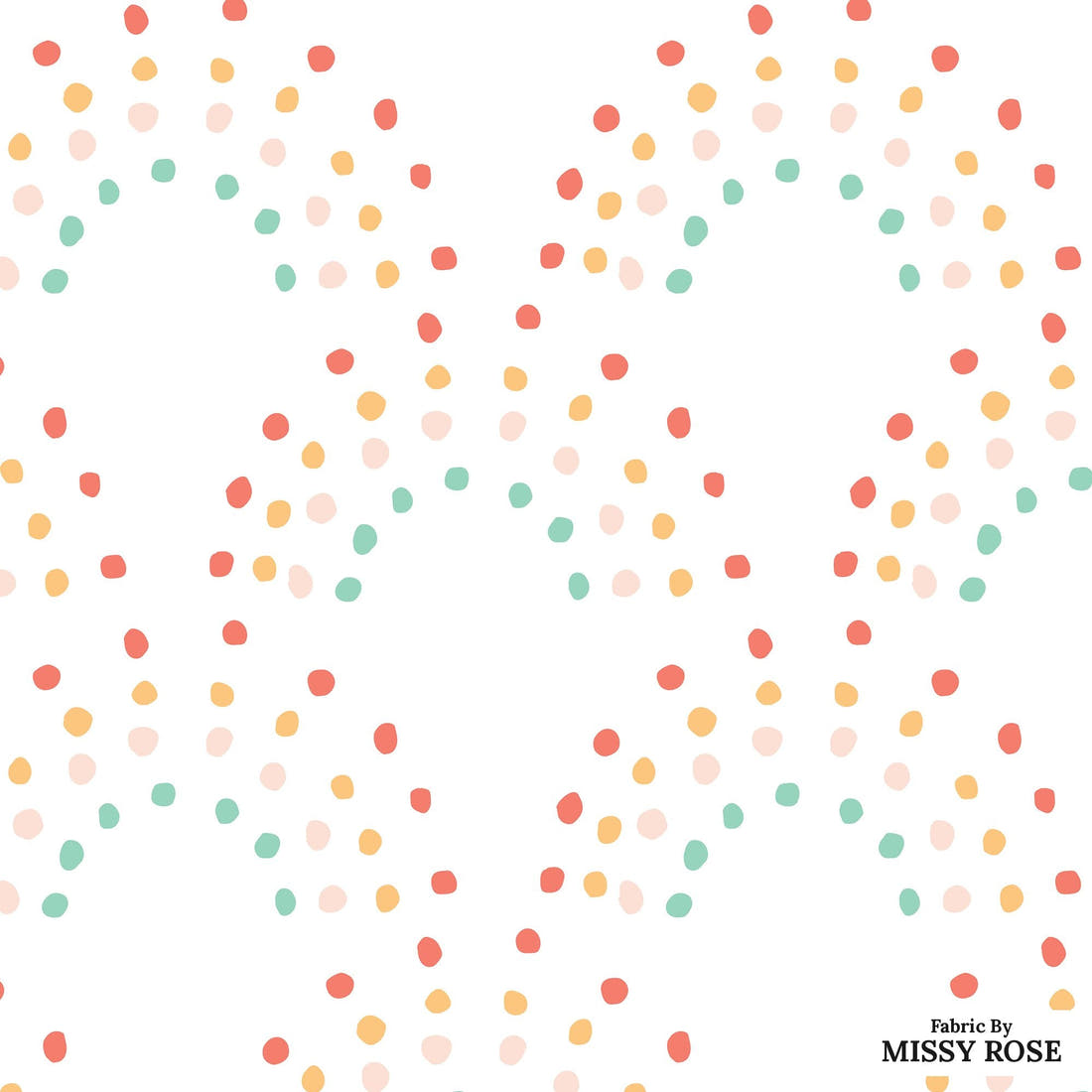 Indy Bloom Fabric Retro Summer White 15 flat view of the printed design | Fabric by Missy Rose