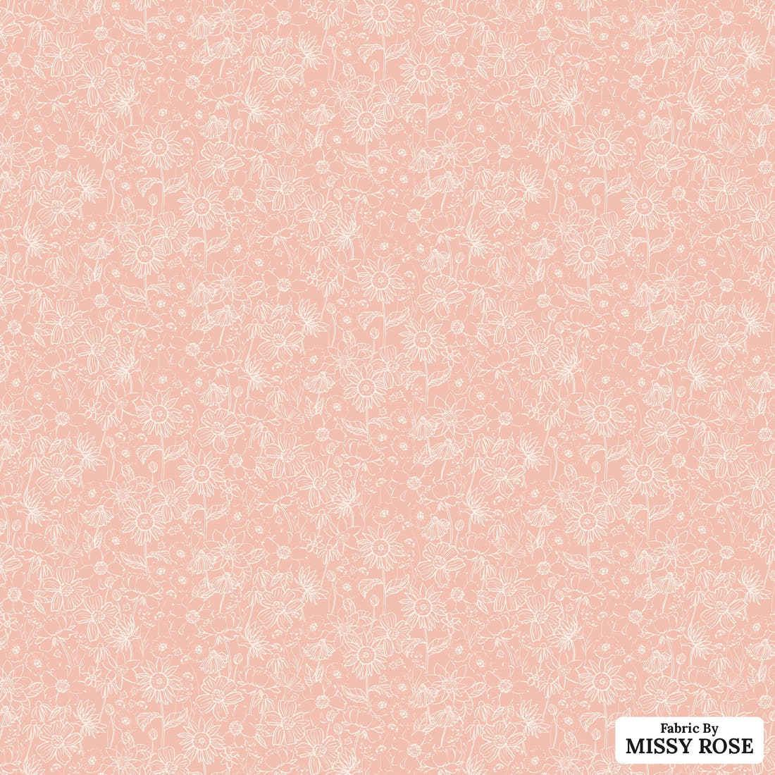 Indy Bloom Fabric Scarlet Autumn Sketch in Dusty Pink 02 flat view of the printed design | Fabric by Missy Rose