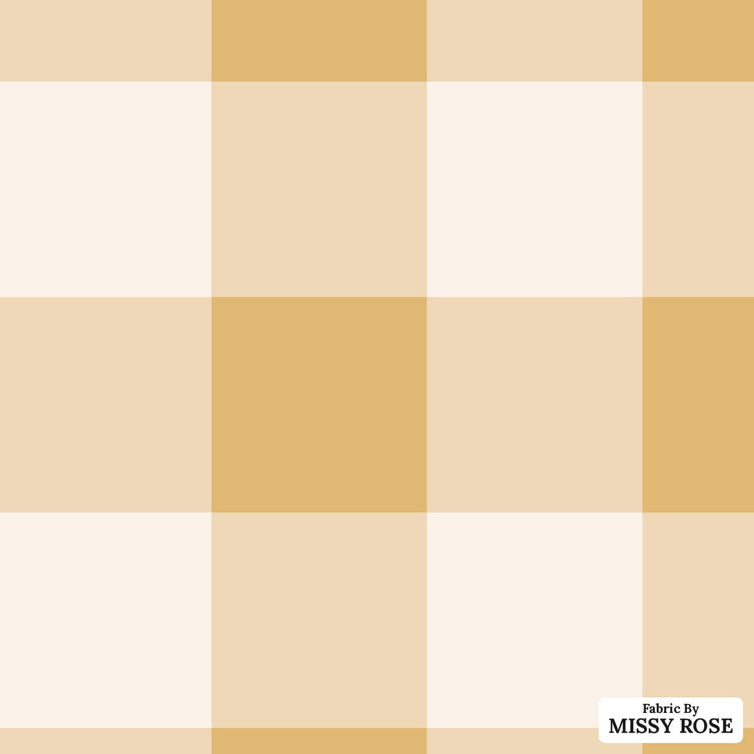 Indy Bloom Fabric Serenity Fall Honey Gingham 14 flat view of the printed design | Fabric by Missy Rose