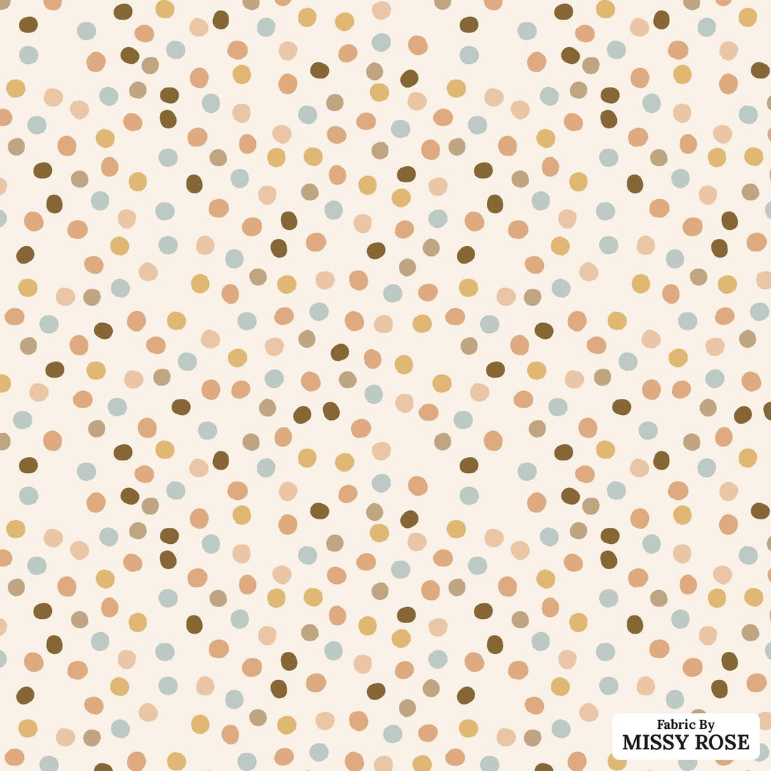Indy Bloom Fabric Serenity Fall Honey Polka 12 flat view of the printed design | Fabric by Missy Rose