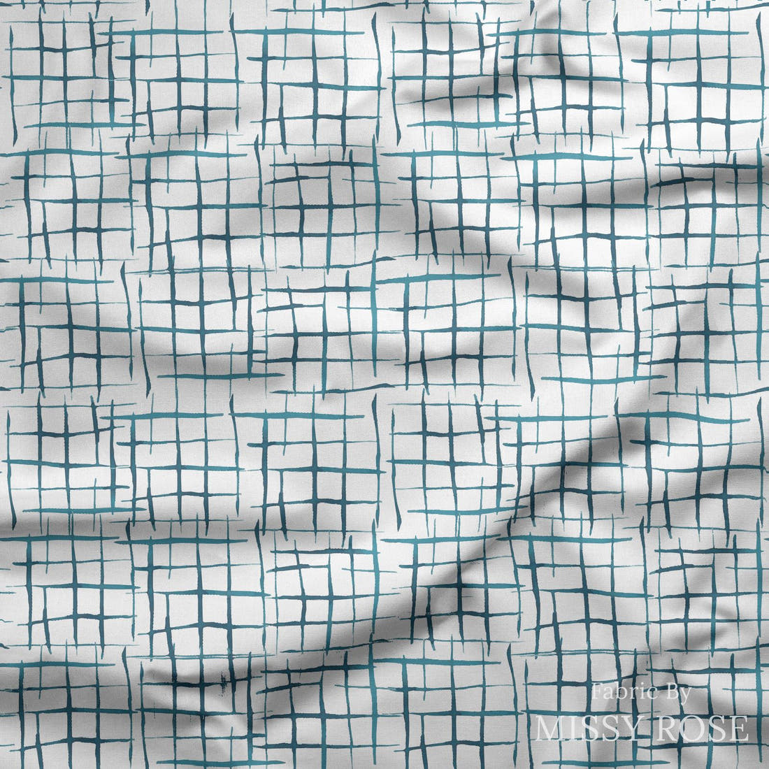 Indy Bloom Fabric Shibori Cross Hatch 04 draped fabric mockup - custom printed fabric by the metre | Fabric by Missy Rose