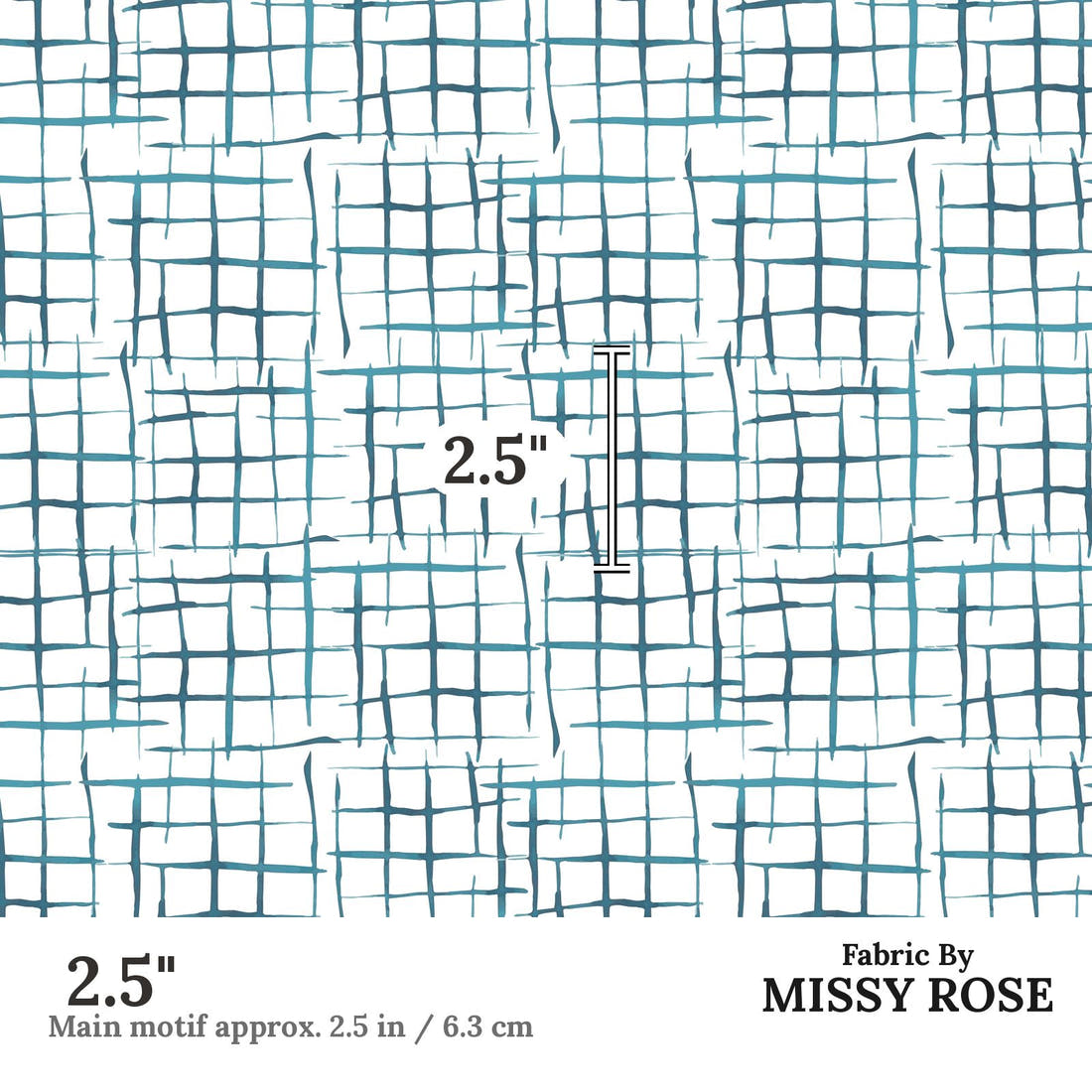 Indy Bloom Fabric Shibori Cross Hatch 04 2.5 inch print scale guide | Fabric by Missy Rose