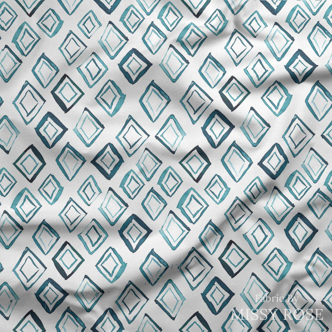 Indy Bloom Fabric Shibori Diamonds 08 draped fabric mockup - custom printed fabric by the metre | Fabric by Missy Rose