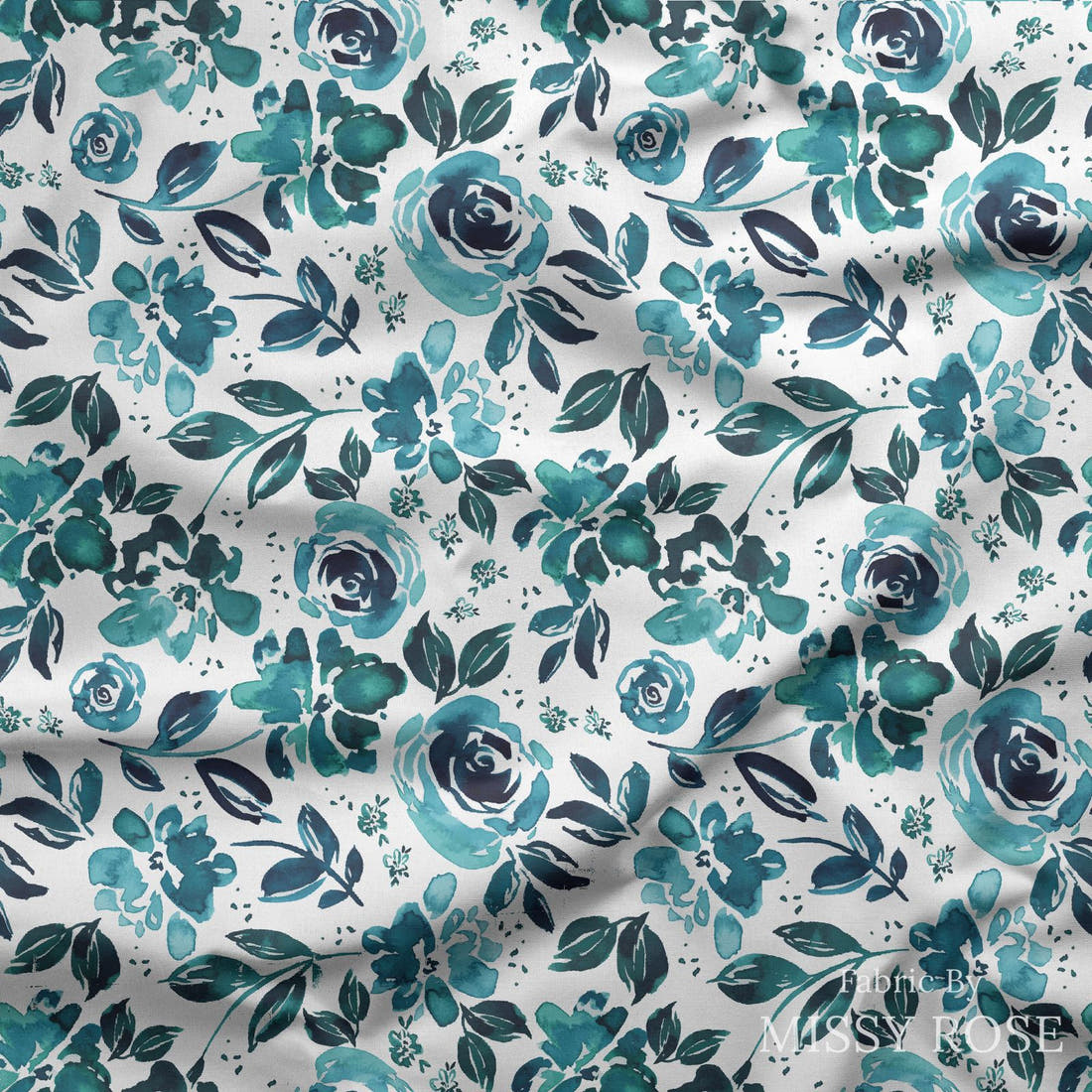 Indy Bloom Fabric Shibori Indygo Blossoms 01 draped fabric mockup - custom printed fabric by the metre | Fabric by Missy Rose