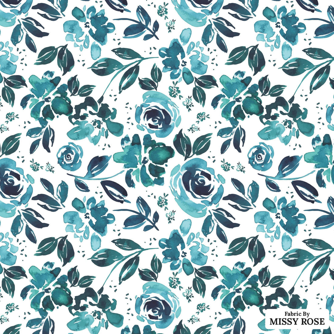 Indy Bloom Fabric Shibori Indygo Blossoms 01 flat view of the printed design | Fabric by Missy Rose