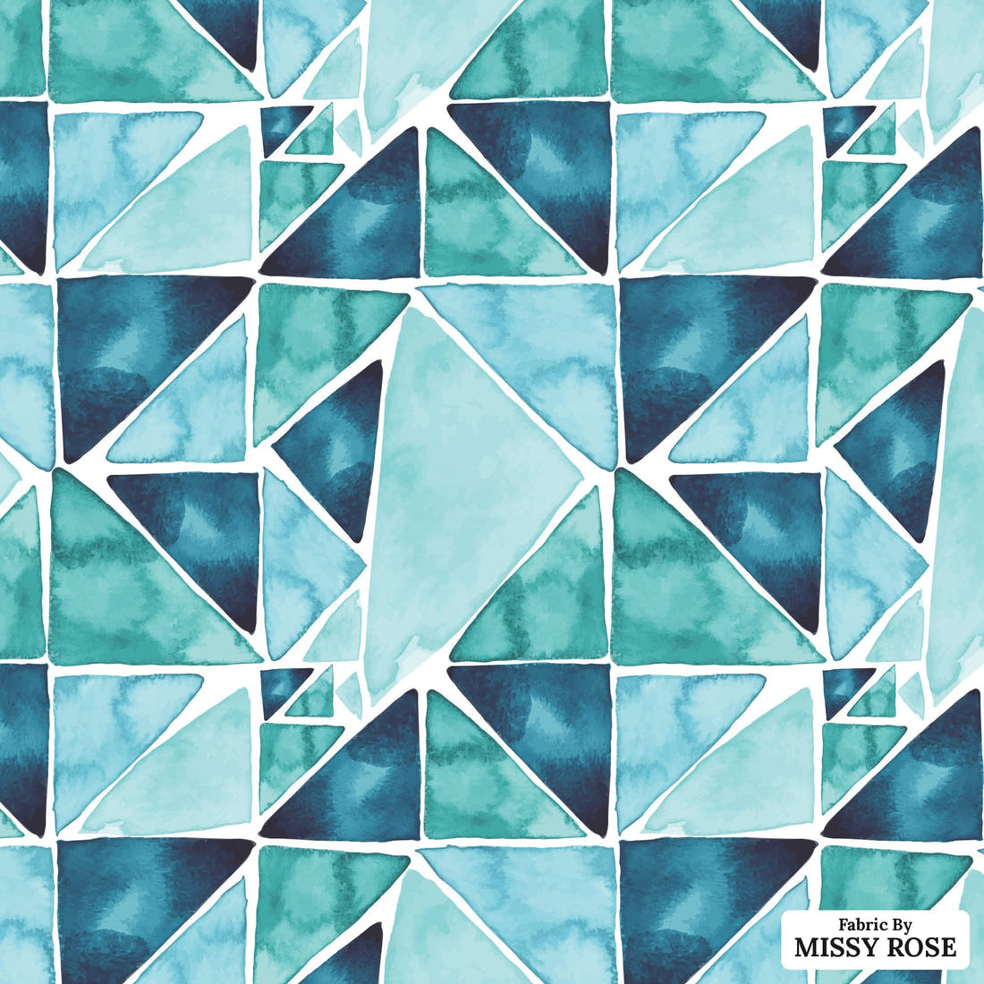 Indy Bloom Fabric Shibori Ocean Tile 03 flat view of the printed design | Fabric by Missy Rose