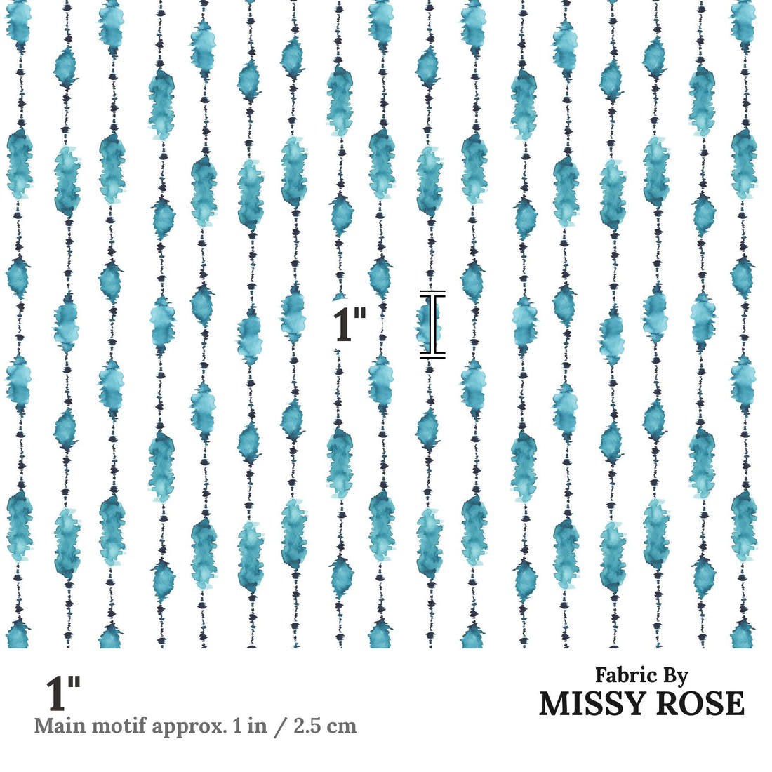 Indy Bloom Fabric Shibori Pattern 07 1 inch print scale guide | Fabric by Missy Rose