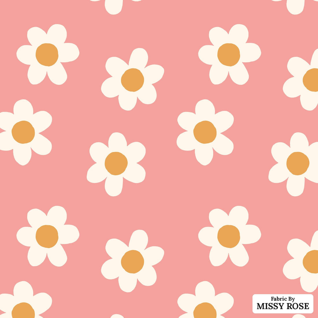 Indy Bloom Fabric Sucker For You Daisy Bubblegum 09 flat view of the printed design | Fabric by Missy Rose