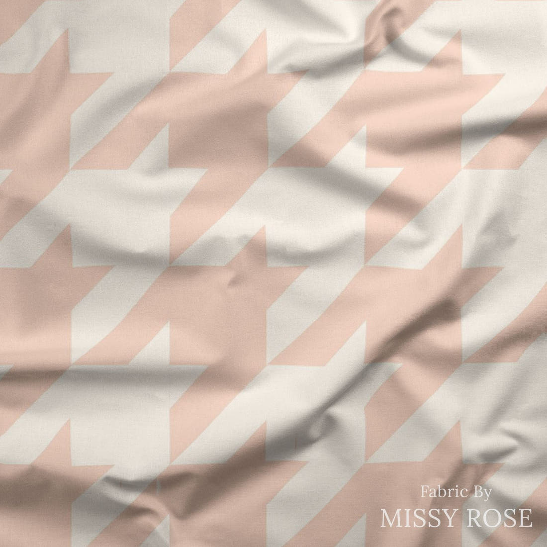 Indy Bloom Fabric Sucker For You Hounds Tooth in Blush 11 draped fabric mockup - custom printed fabric by the metre | Fabric by Missy Rose