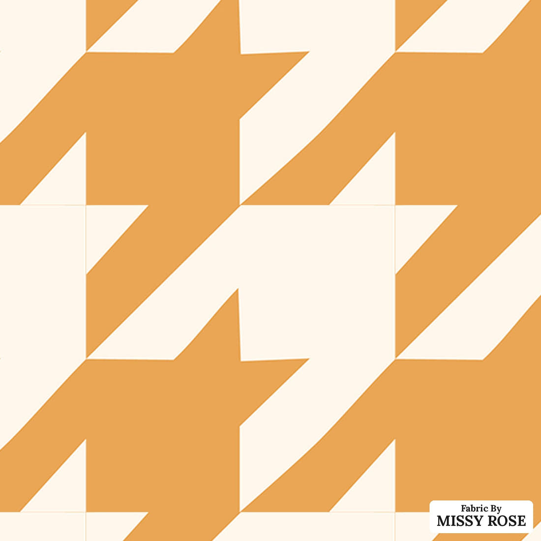 Indy Bloom Fabric Sucker For You Hounds Tooth in Golden 13 flat view of the printed design | Fabric by Missy Rose
