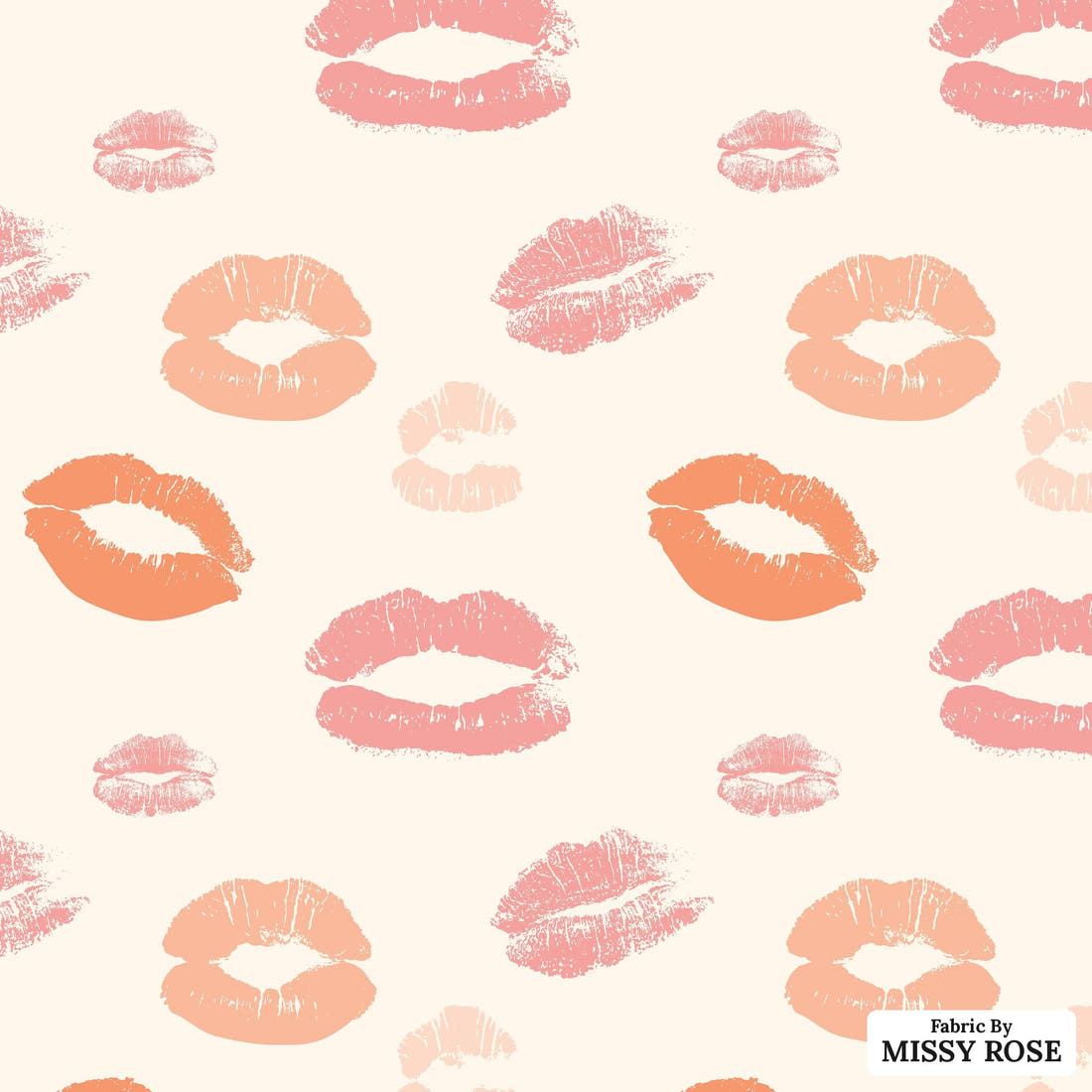 Indy Bloom Fabric Sucker For You Kissy Lips 05 flat view of the printed design | Fabric by Missy Rose