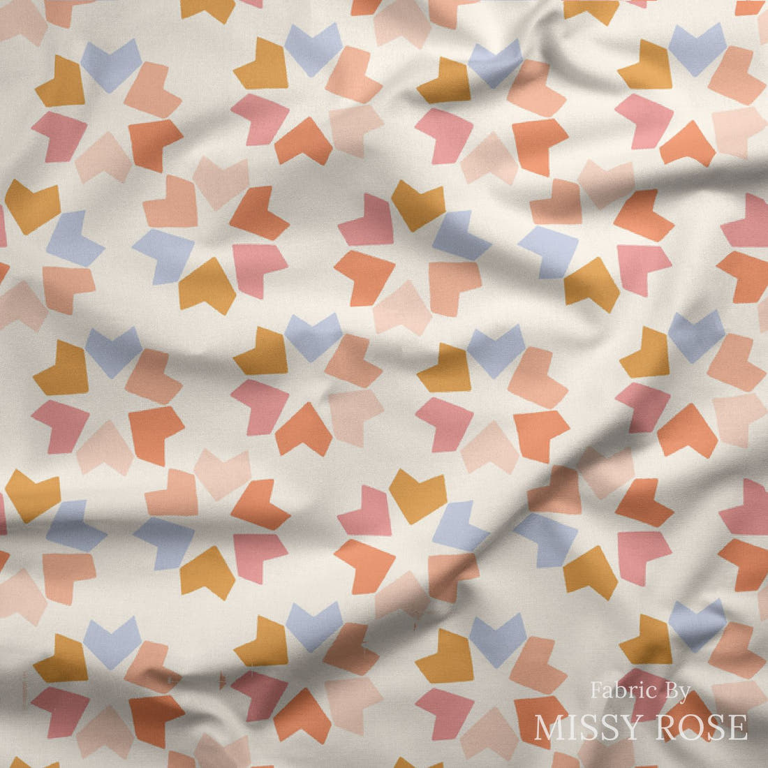 Indy Bloom Fabric Sucker For You Paper Hearts 03 draped fabric mockup - custom printed fabric by the metre | Fabric by Missy Rose