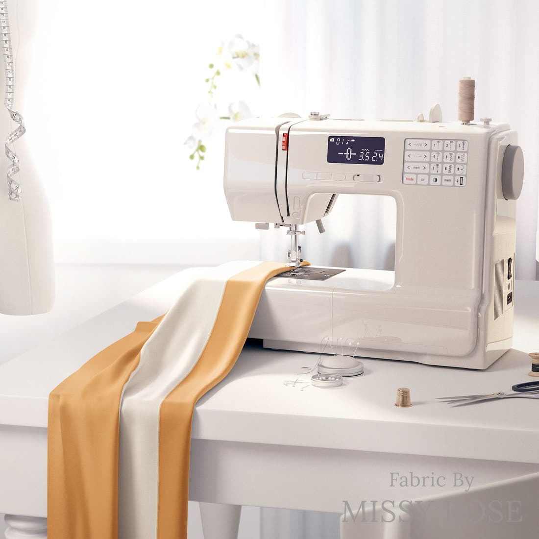 Indy Bloom Fabric Sucker For You Stripes in Golden 15 fabric on a sewing machine - sew your own | Fabric by Missy Rose