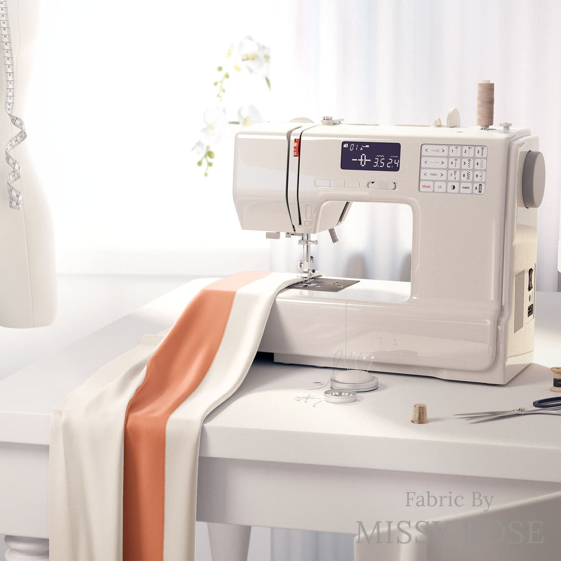 Indy Bloom Fabric Sucker For You Sweet Stripes in Valentine 20 fabric on a sewing machine - sew your own | Fabric by Missy Rose