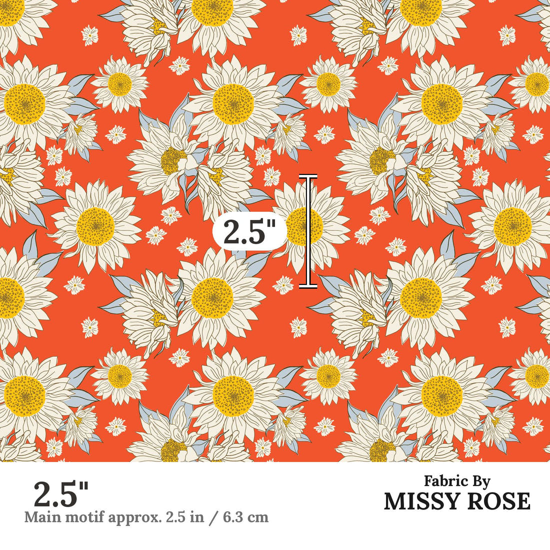 Indy Bloom Fabric Summer Sunshine Cherry 02 2.5 inch print scale guide | Fabric by Missy Rose