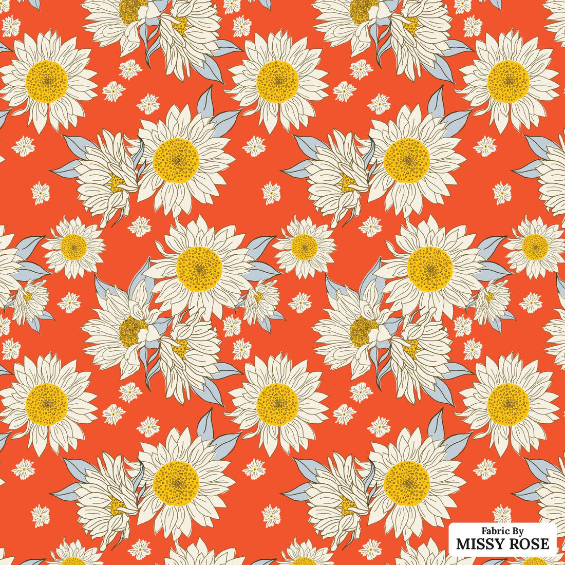 Indy Bloom Fabric Summer Sunshine Cherry 02 flat view of the printed design | Fabric by Missy Rose