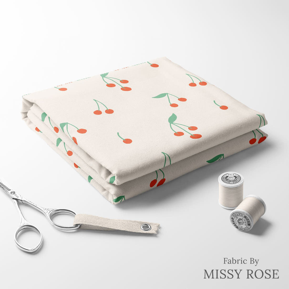 Indy Bloom Fabric Summer Sunshine Cherry 23 folded fabric stack with matching thread - pre-order fabric Australia | Fabric by Missy Rose