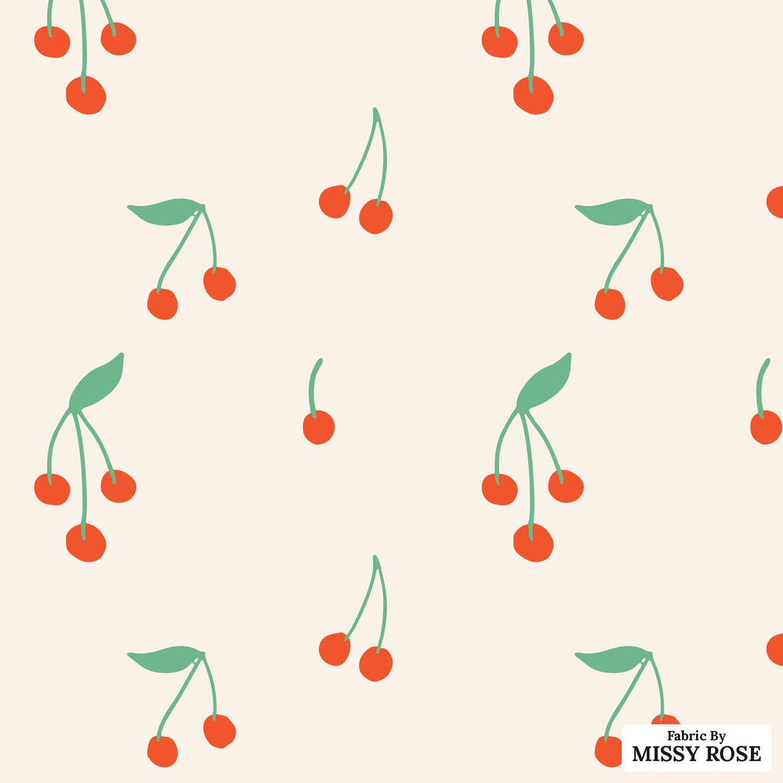 Indy Bloom Fabric Summer Sunshine Cherry 23 flat view of the printed design | Fabric by Missy Rose
