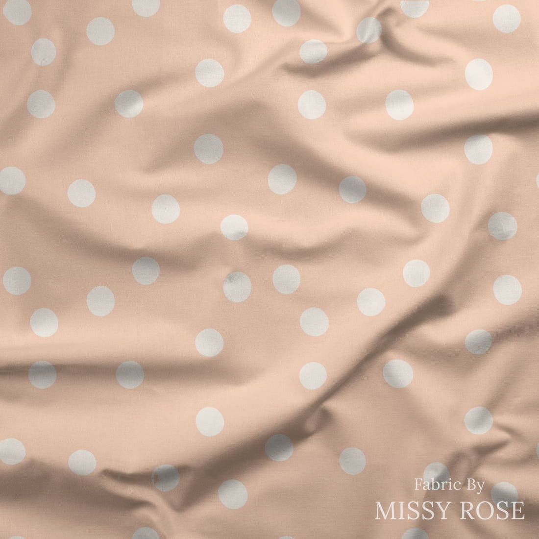 Indy Bloom Fabric Summer Sunshine Dots in Blush 18 draped fabric mockup - custom printed fabric by the metre | Fabric by Missy Rose