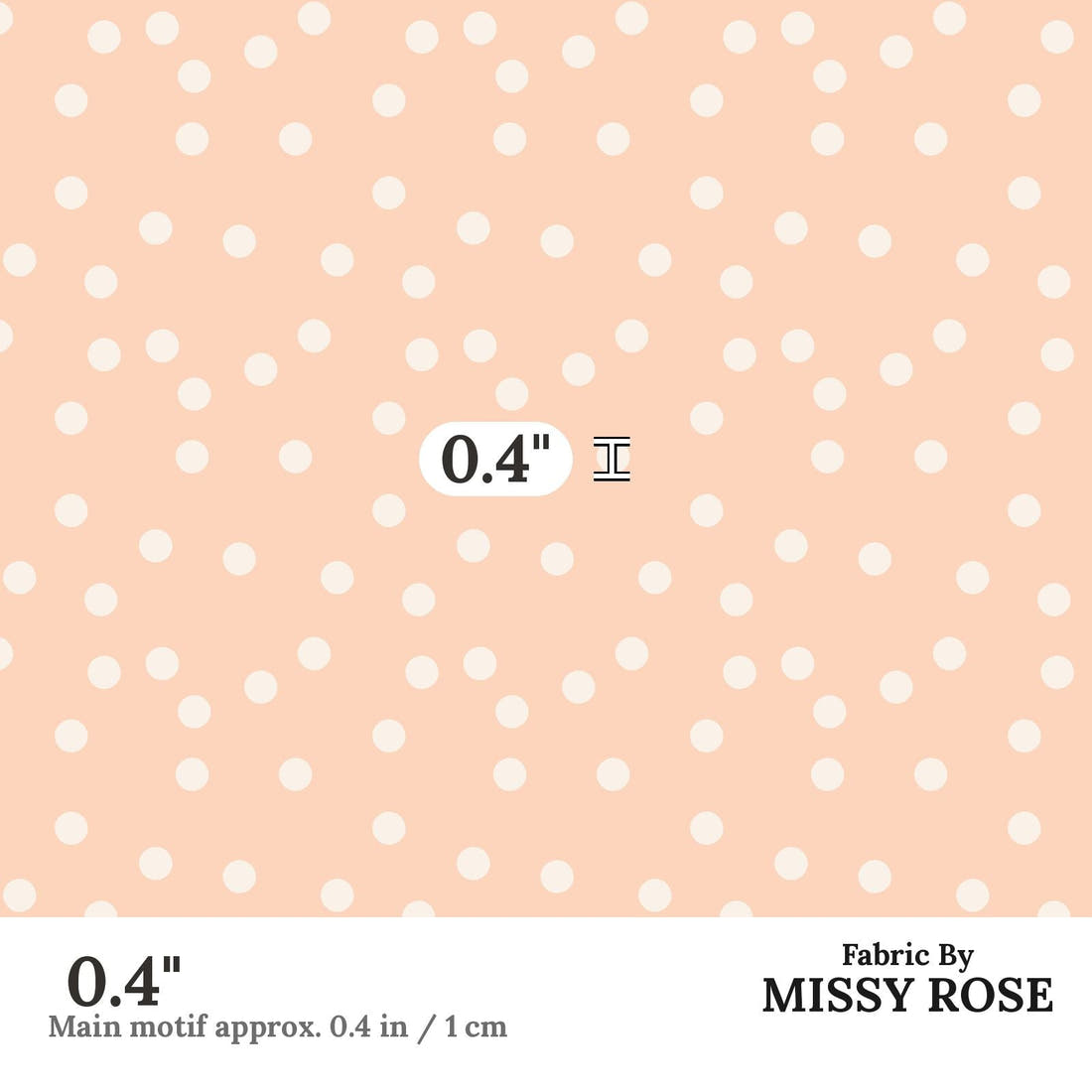 Indy Bloom Fabric Summer Sunshine Dots in Blush 18 0.4 inch print scale guide | Fabric by Missy Rose
