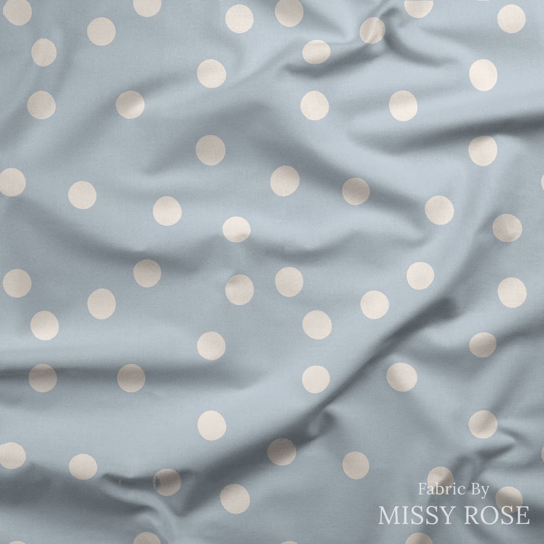 Indy Bloom Fabric Summer Sunshine Dots in Periwinkle 19 draped fabric mockup - custom printed fabric by the metre | Fabric by Missy Rose