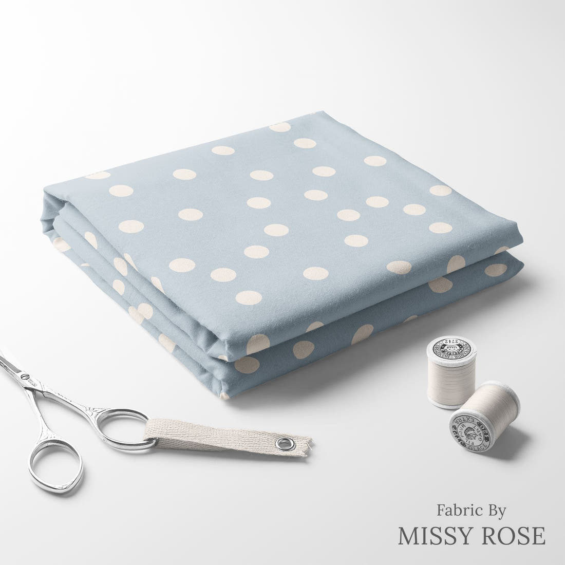 Indy Bloom Fabric Summer Sunshine Dots in Periwinkle 19 folded fabric stack with matching thread - pre-order fabric Australia | Fabric by Missy Rose
