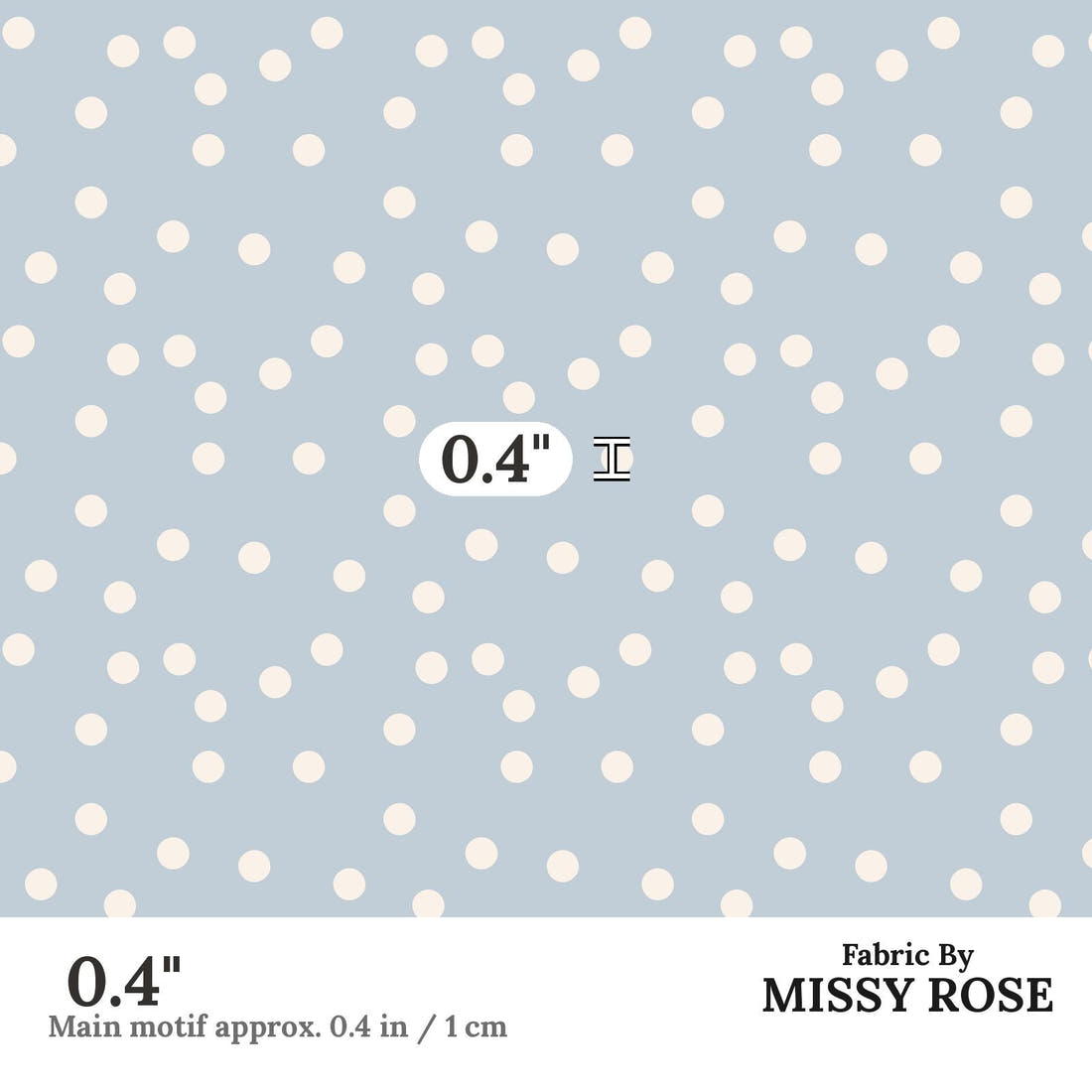 Indy Bloom Fabric Summer Sunshine Dots in Periwinkle 19 0.4 inch print scale guide | Fabric by Missy Rose