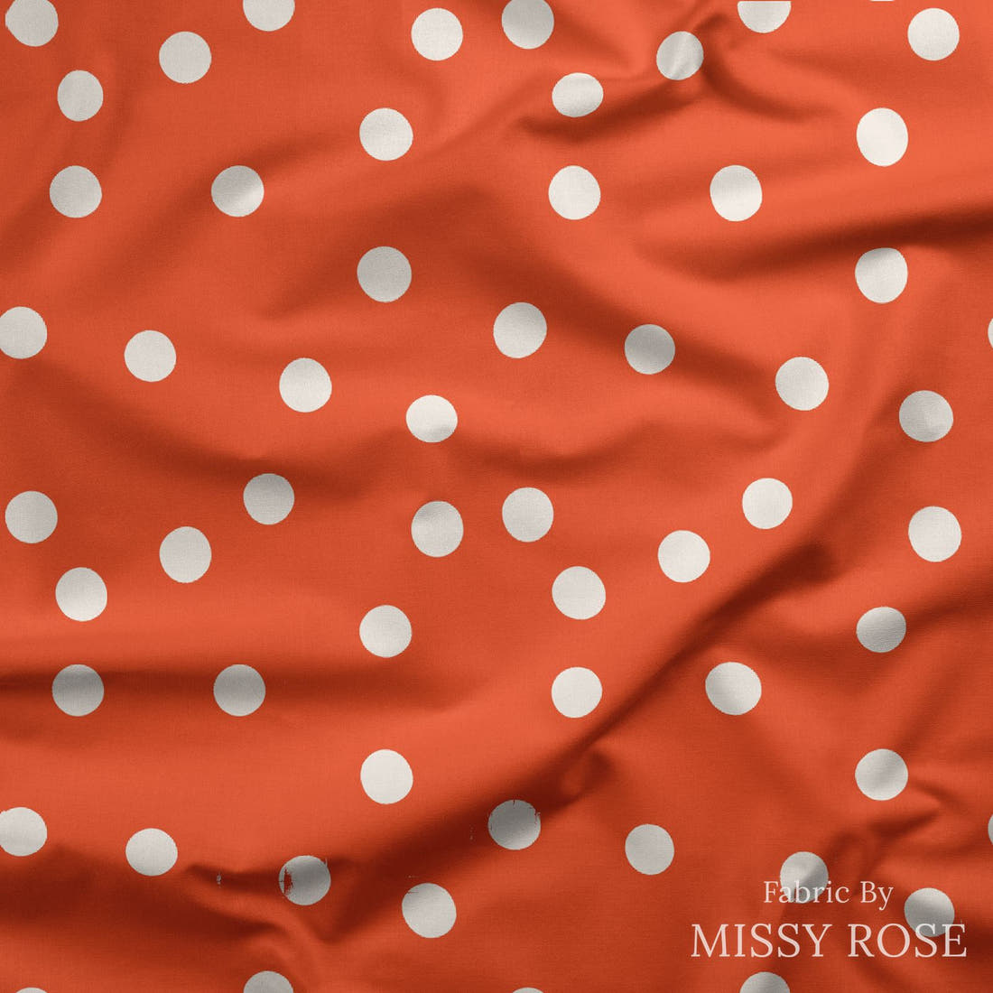 Indy Bloom Fabric Summer Sunshine Dots in Red 17 draped fabric mockup - custom printed fabric by the metre | Fabric by Missy Rose